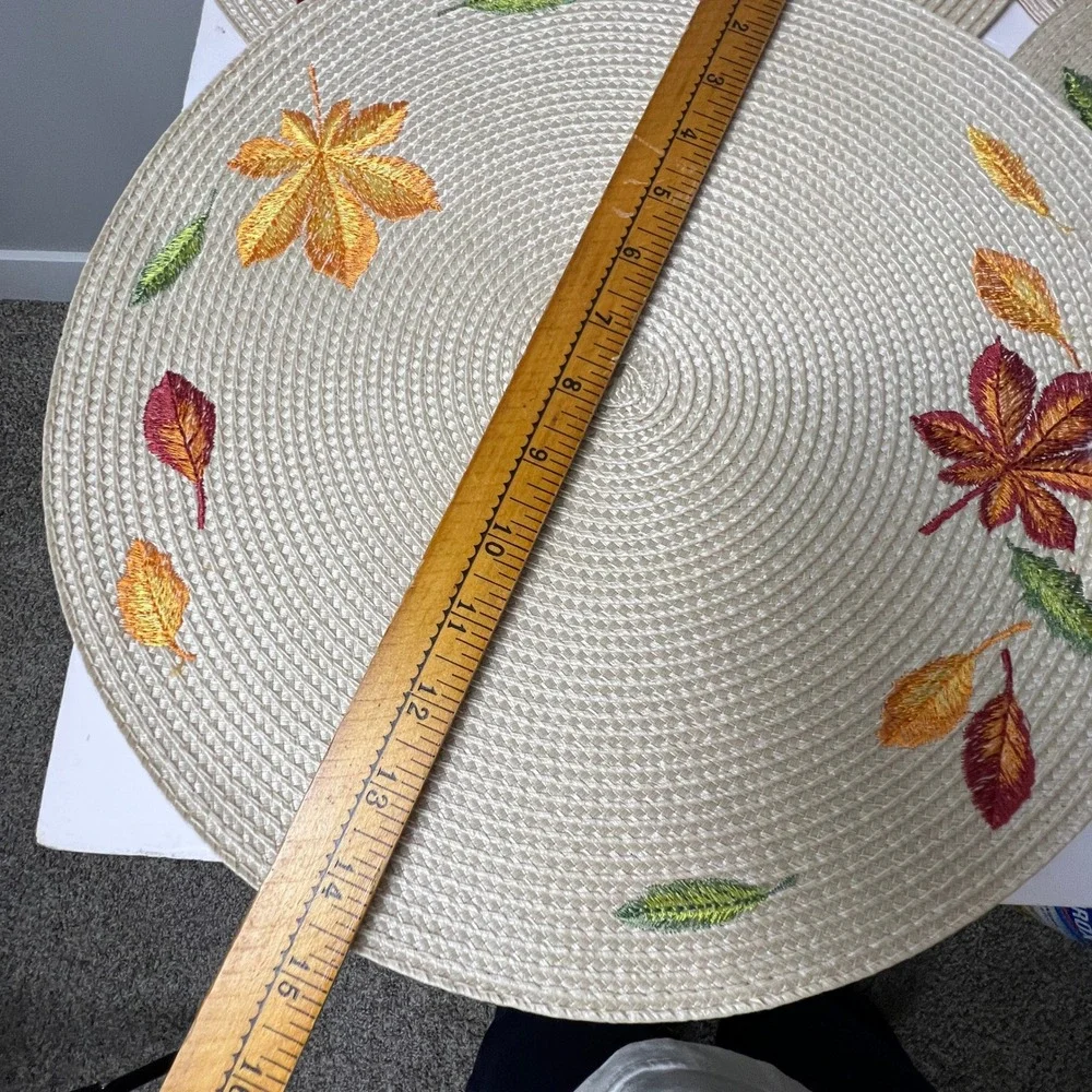 Embroidered Fall Harvest Placemats Set of 4 15